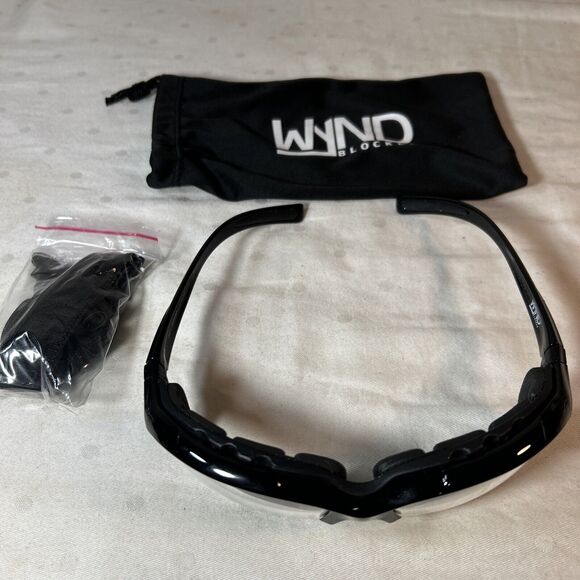 WYND Blocker Motorcycle Riding Glasses Extreme Sports Wrap Sunglasses Black | Cl - Picture 8 of 13